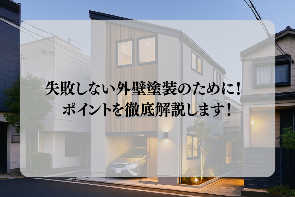 失敗しない外壁塗装のために! ポイントを徹底解説します!